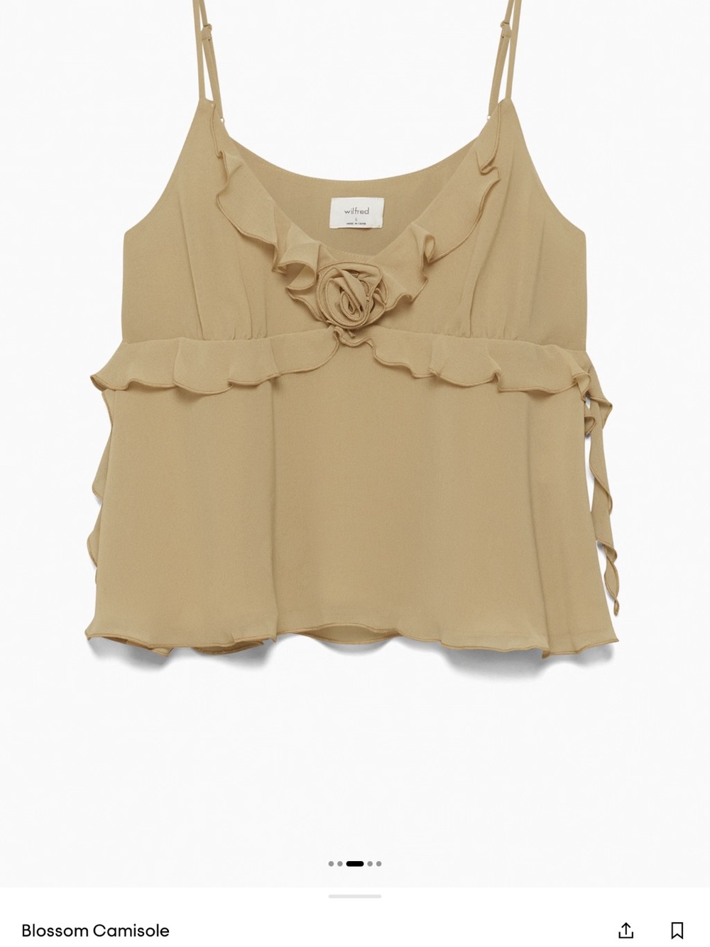 Wilfred Ruffle-Trim Blossom Camisole in Light Tan